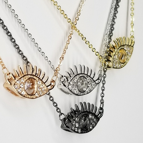 💖 New in Gift Box 🎁 Pave Evil Eye Necklace - Picture 3 of 12